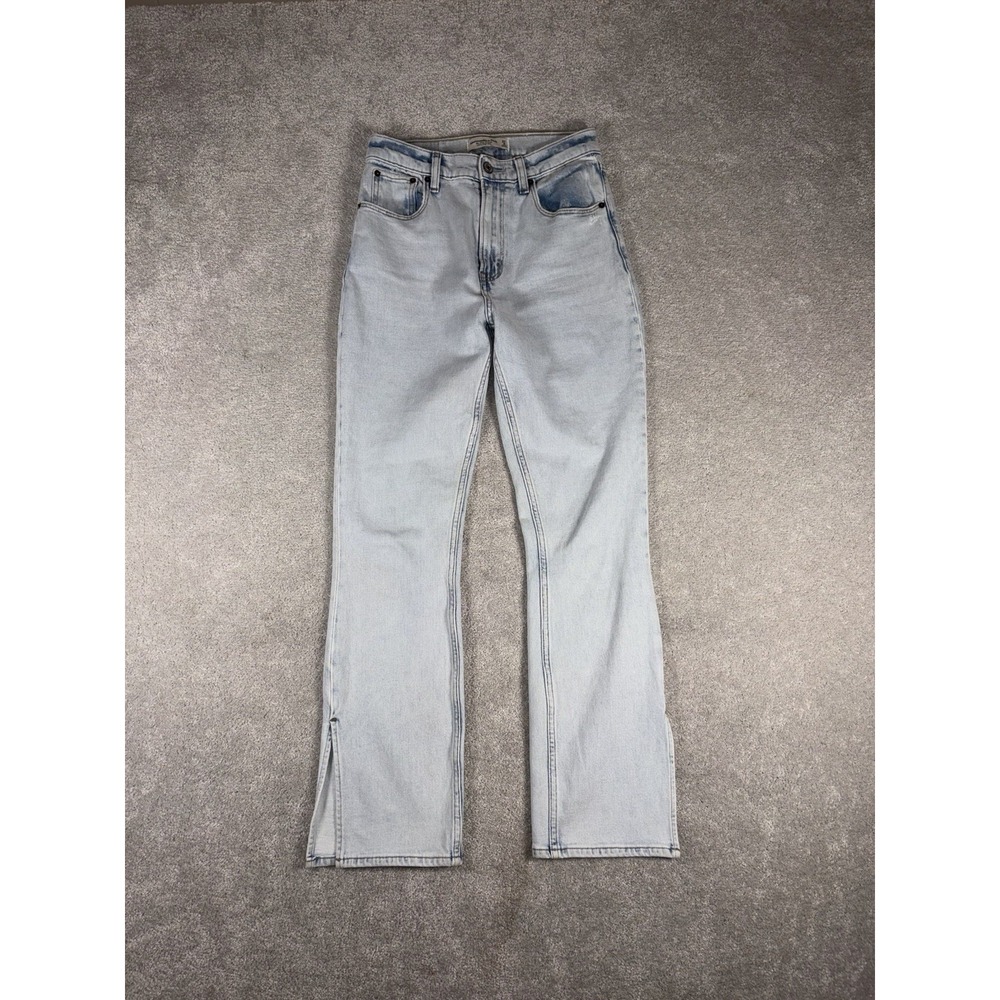 Abercrombie Fitch The Slim Straight Ultra High Rise Light Wash Denim Jeans 27/4s